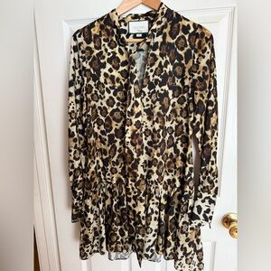 Alexis Leopard Print Dress - Black and Brown